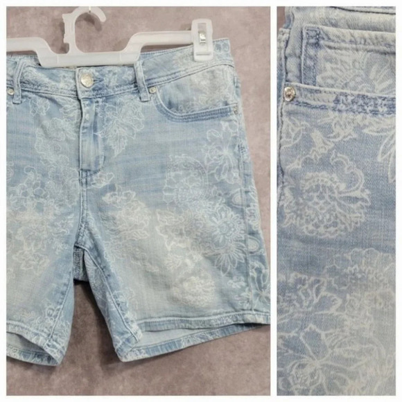 Seven7 Women's Floral Denim Shorts size 12 - Picture 1 of 14